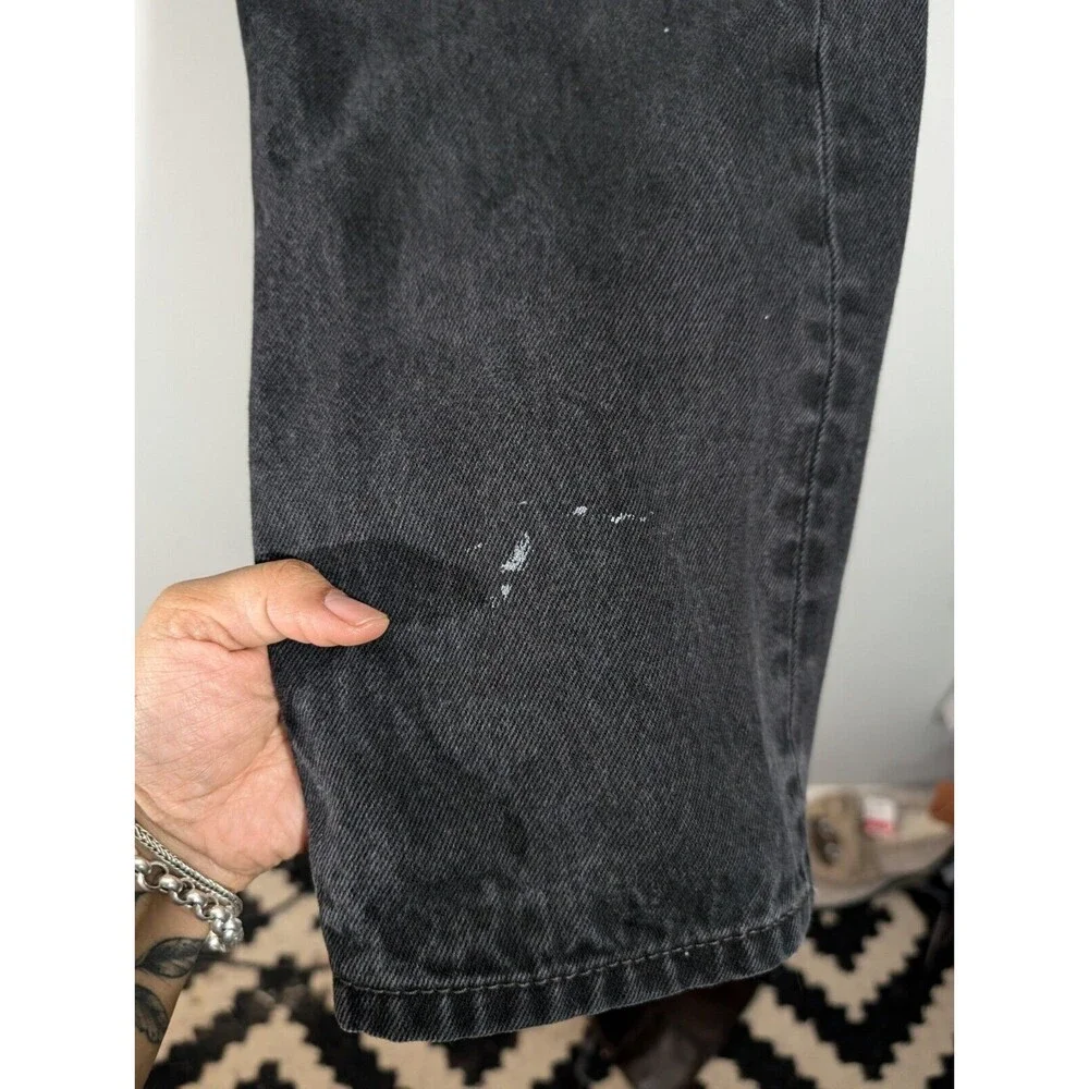 Levi's 505 Jeans Men Sz 36 Black Denim Straight‎ Leg Pants 0260